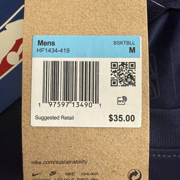 Men's Washington Wizards Nike Navy 2024/25 On-Court Practice Short Sleeve - Picture 4 of 4